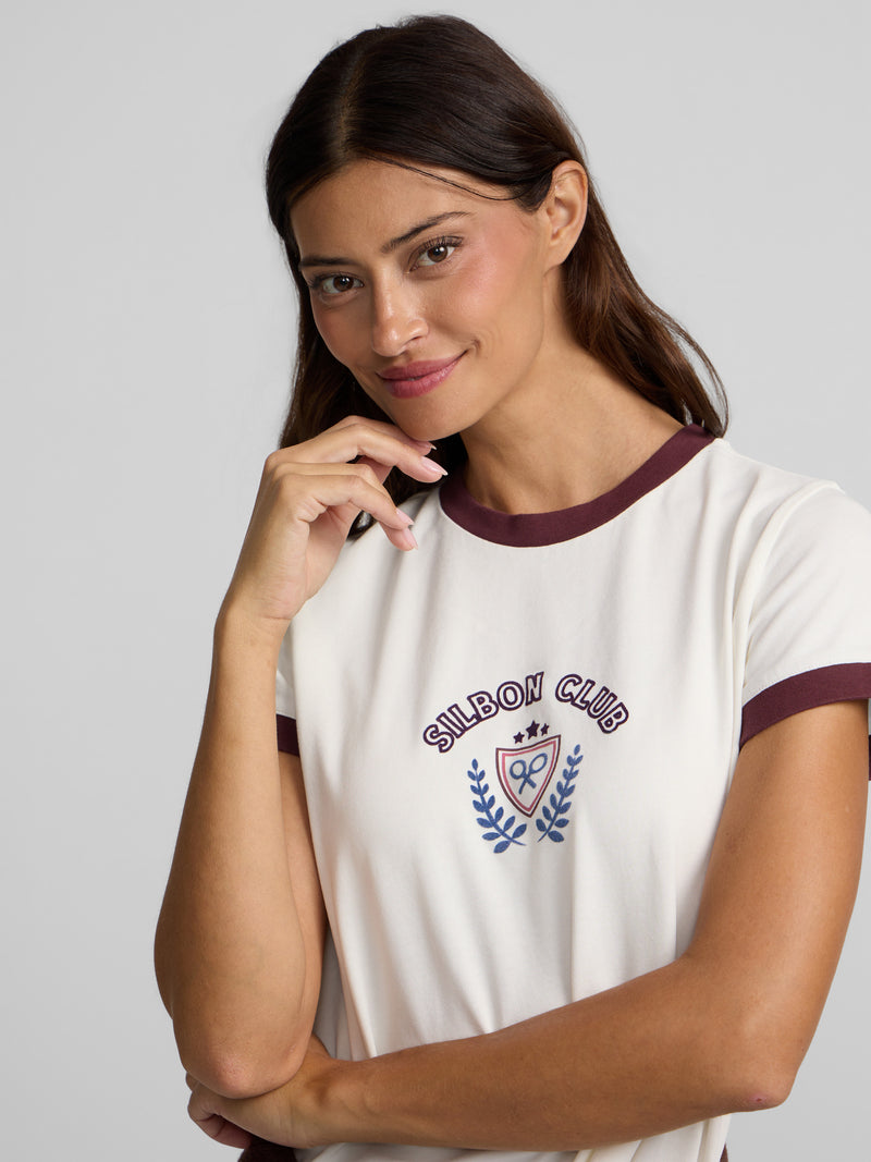 Silbon Club Women's T-shirt in Off-White
