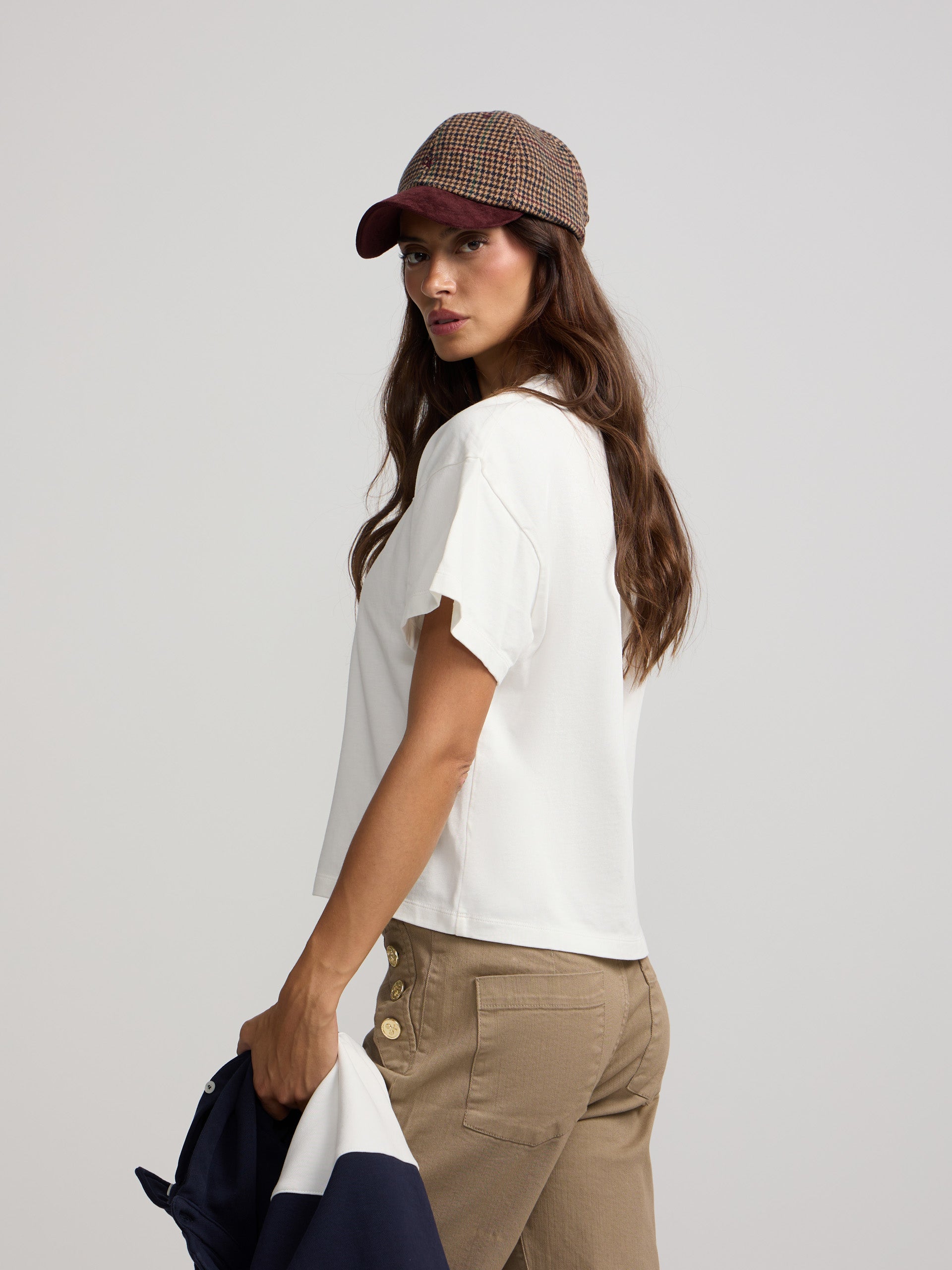 Women's white Silbon patch t-shirt