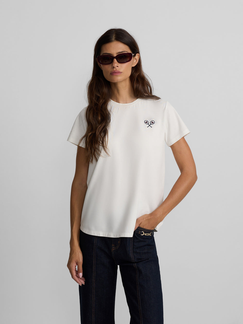 T-shirt femme lucky love écru