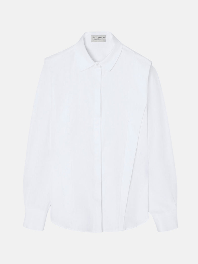Camisa estructurada espiga blanco