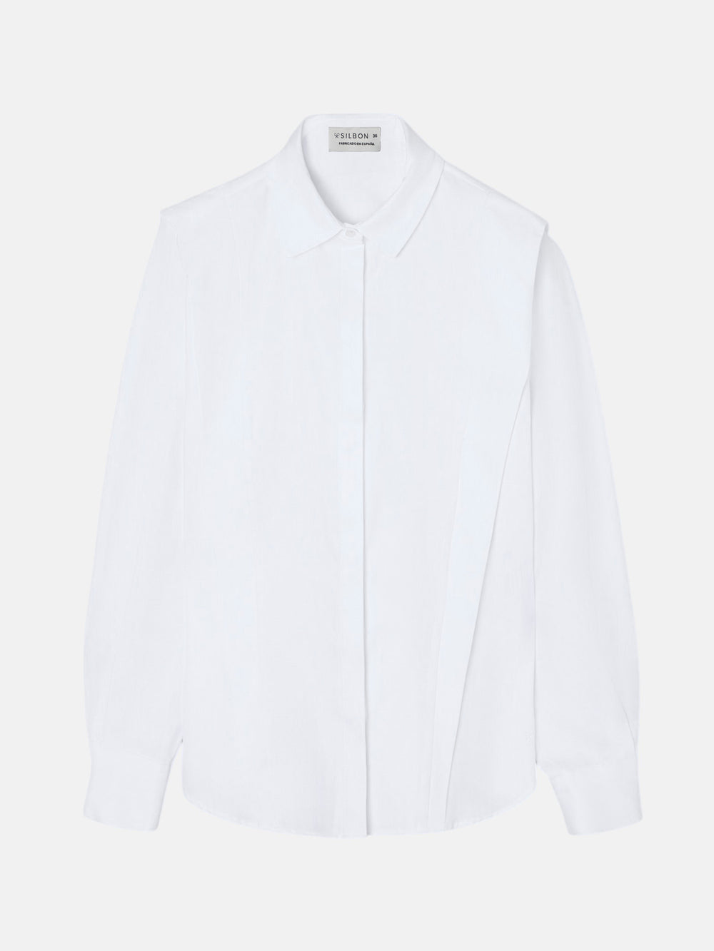 Chemise structurée chevrons blanc
