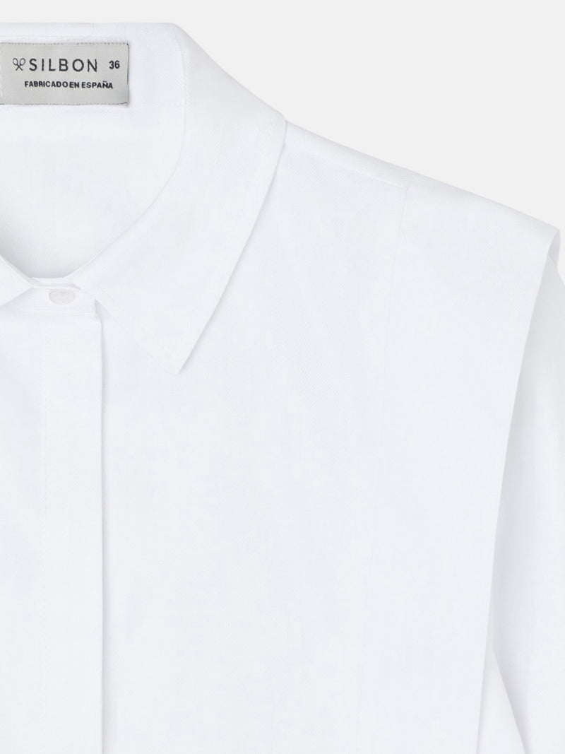 Camisa estructurada espiga blanco