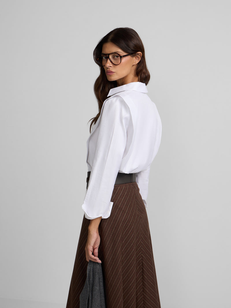 Camisa estructurada espiga blanco