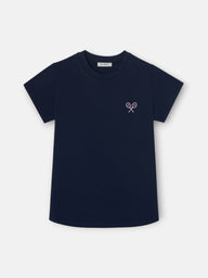 Camiseta mulher lucky love azul-marinho