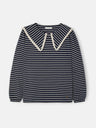 Camiseta manga larga cuello bobo rayas azul marino