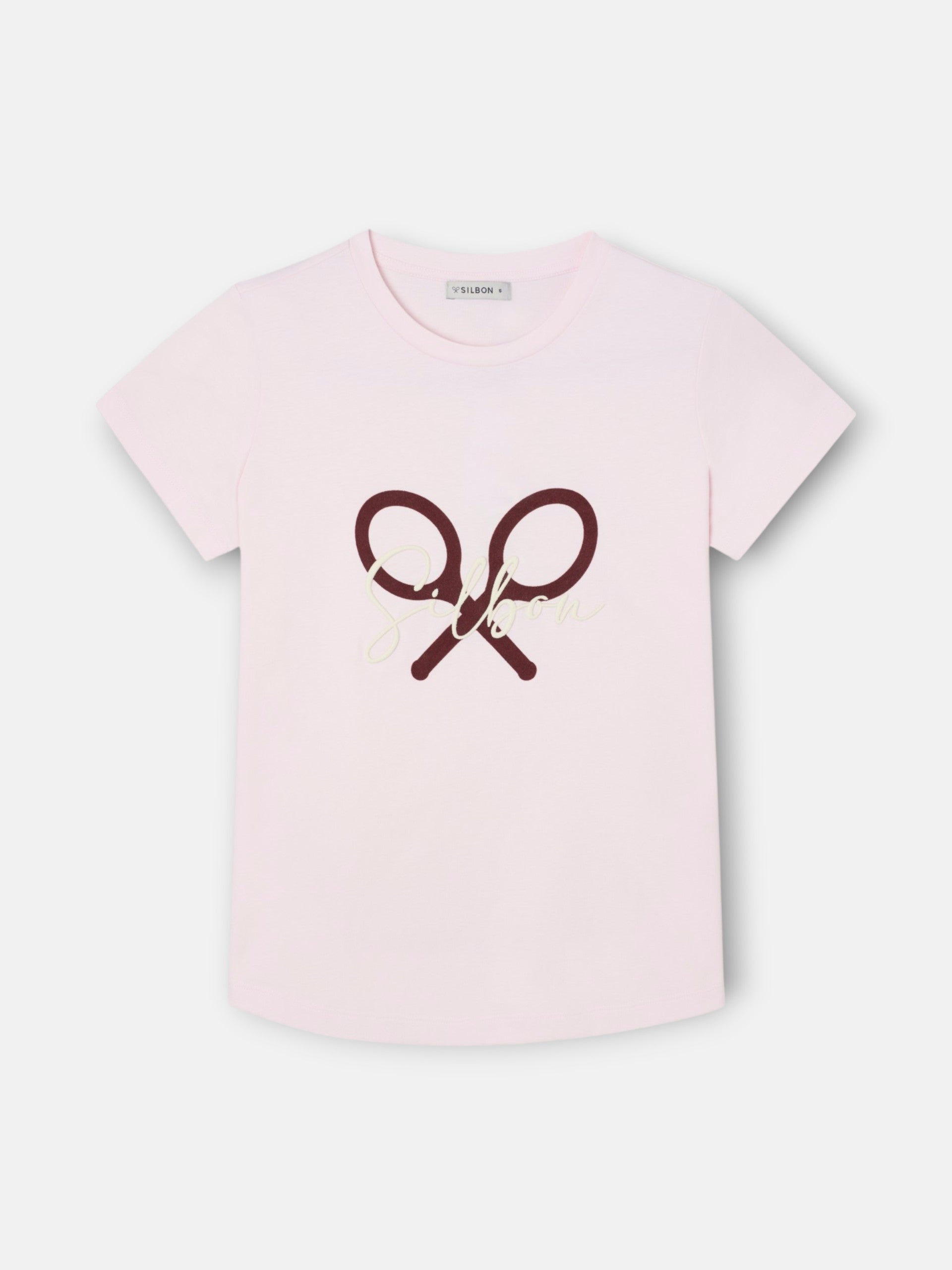 Women's Silbon Pink Racket T-shirt