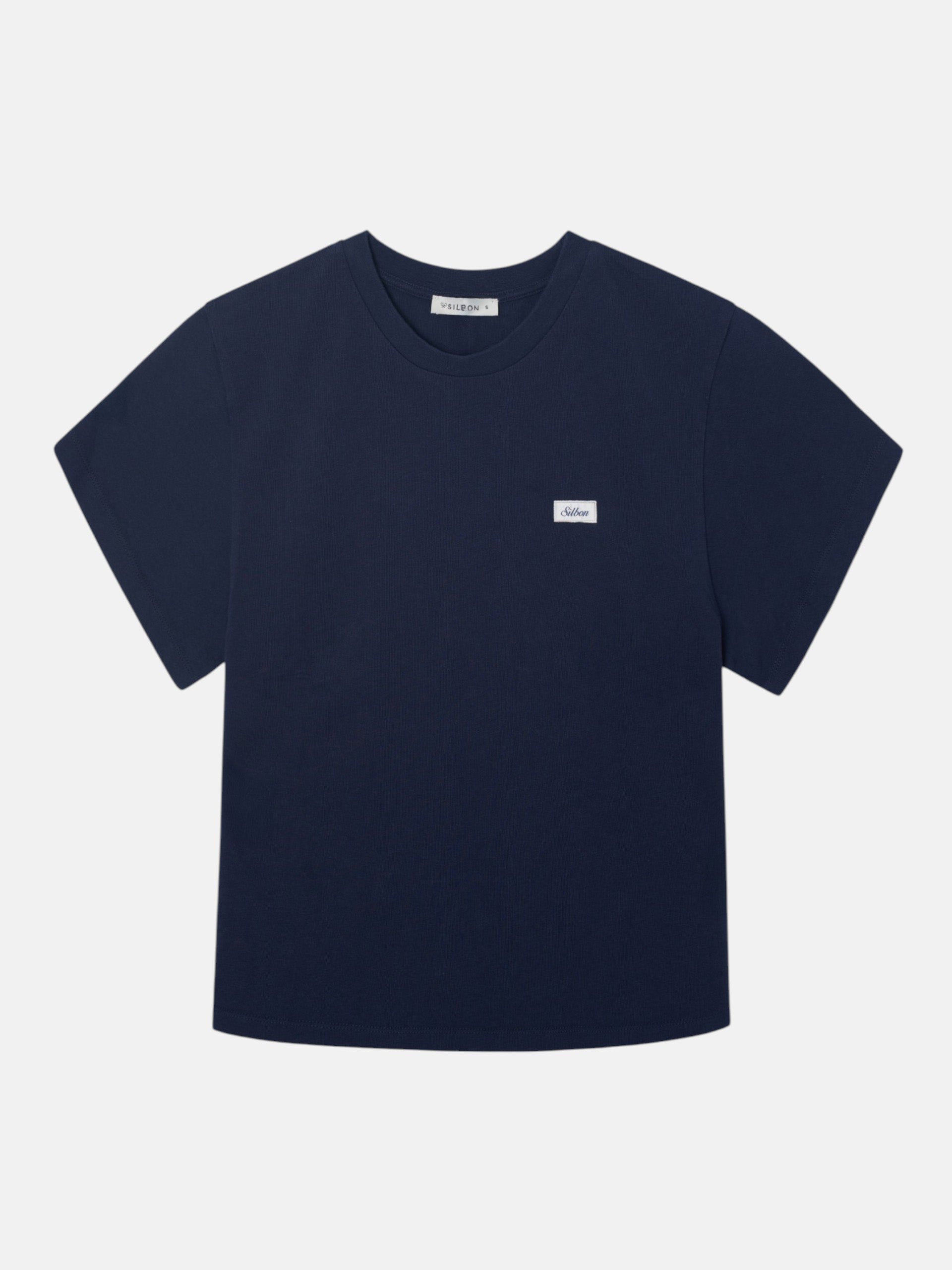 Camiseta mulher com emblema silbon azul-marinho