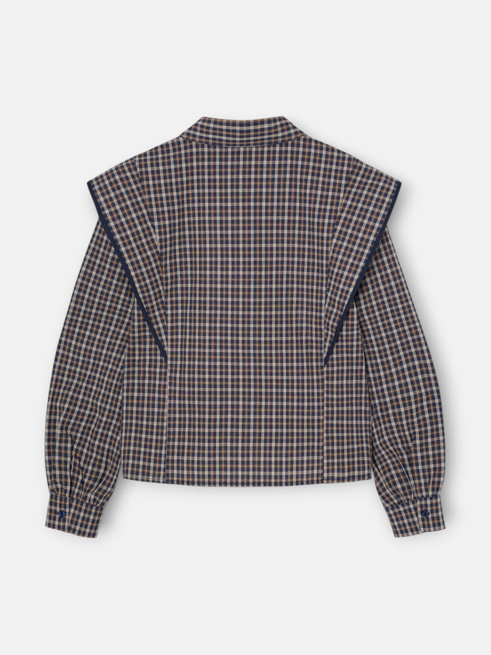 Structured shirt with blue and brown checks