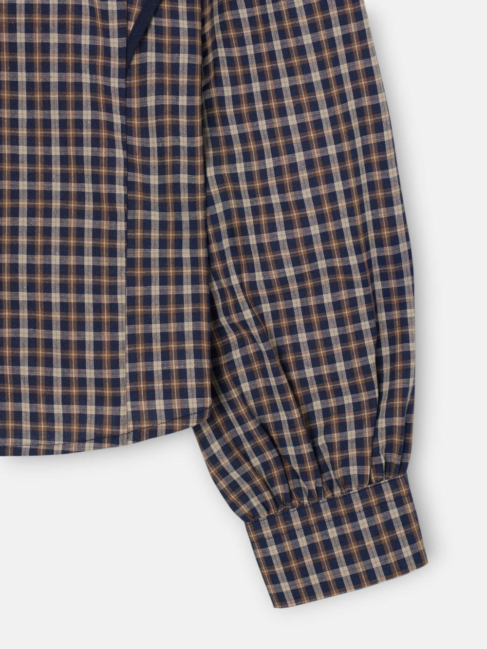Structured shirt with blue and brown checks