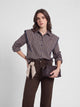 Camisa estructurada cuadros azules y marrones