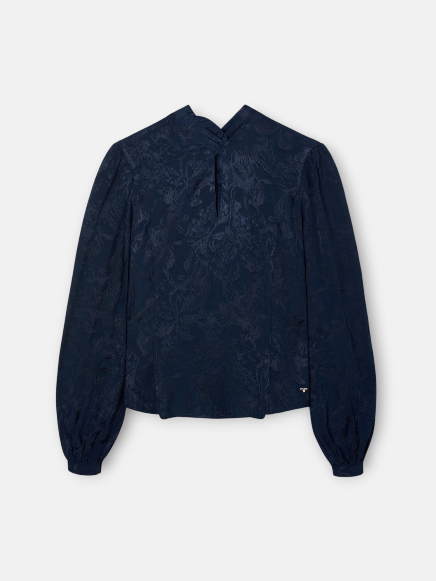 Blusa tira cuello jacquard azul