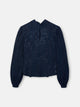 Blusa tira cuello jacquard azul