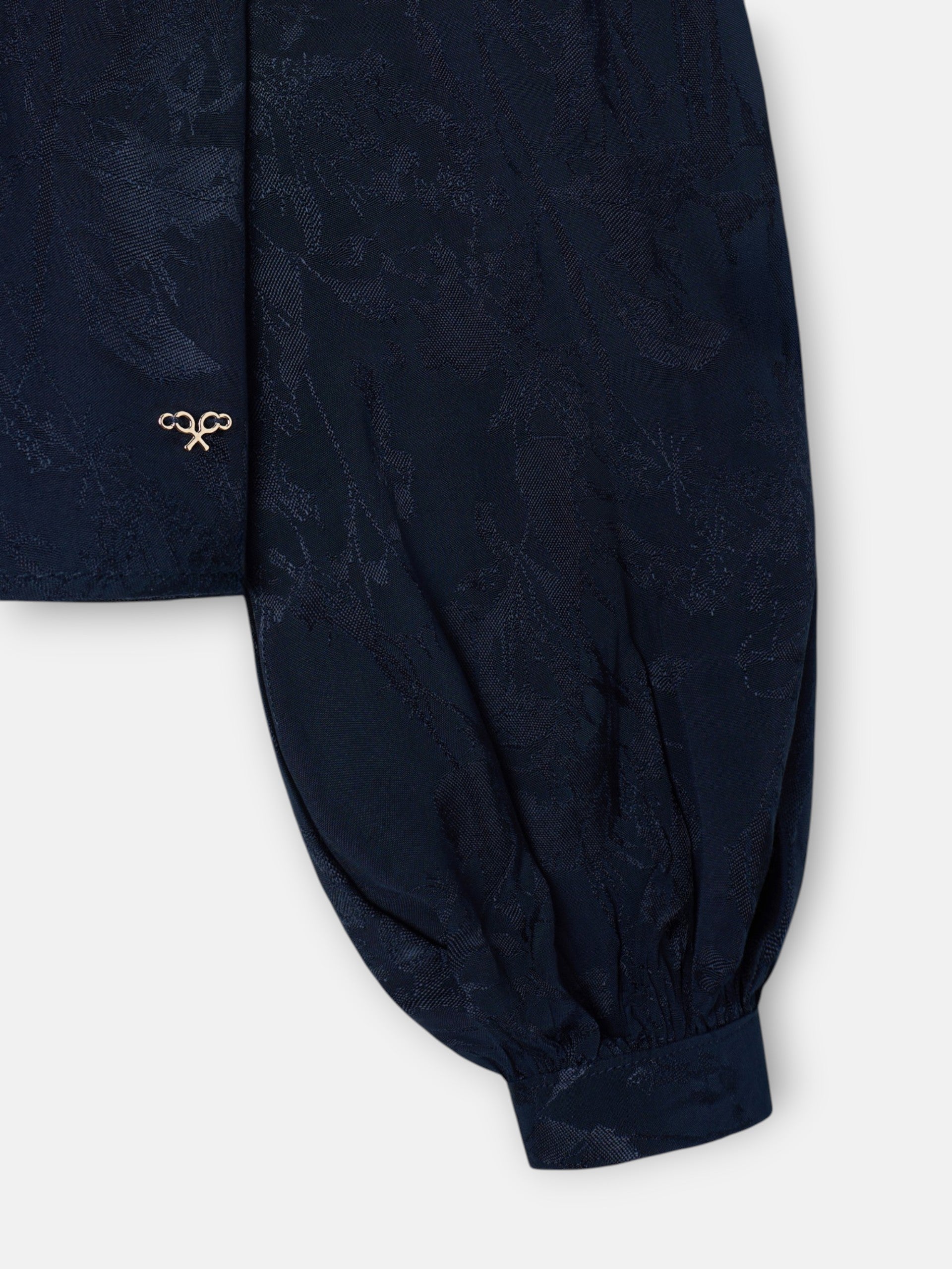 Blusa tira cuello jacquard azul