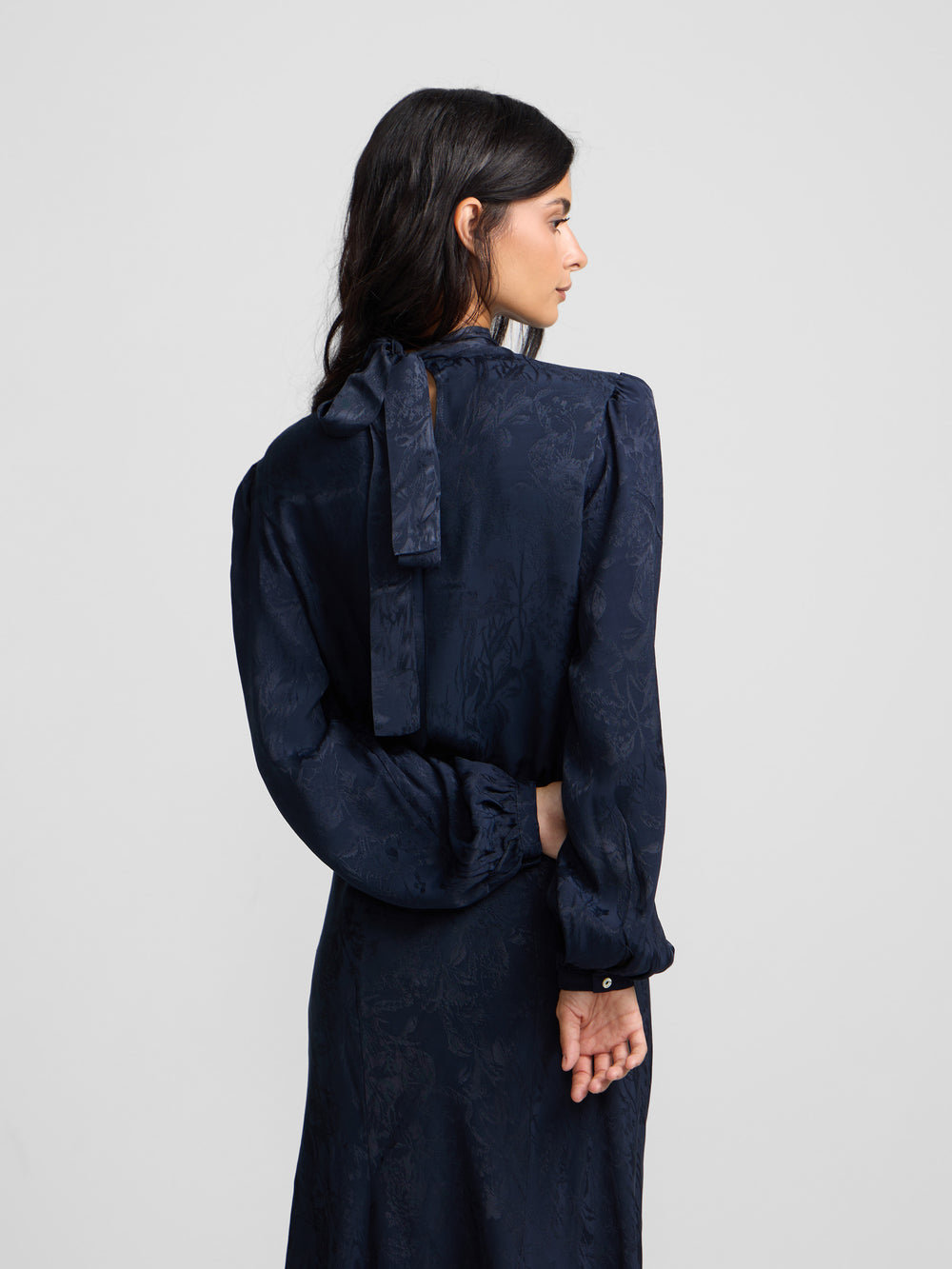Blusa tira cuello jacquard azul
