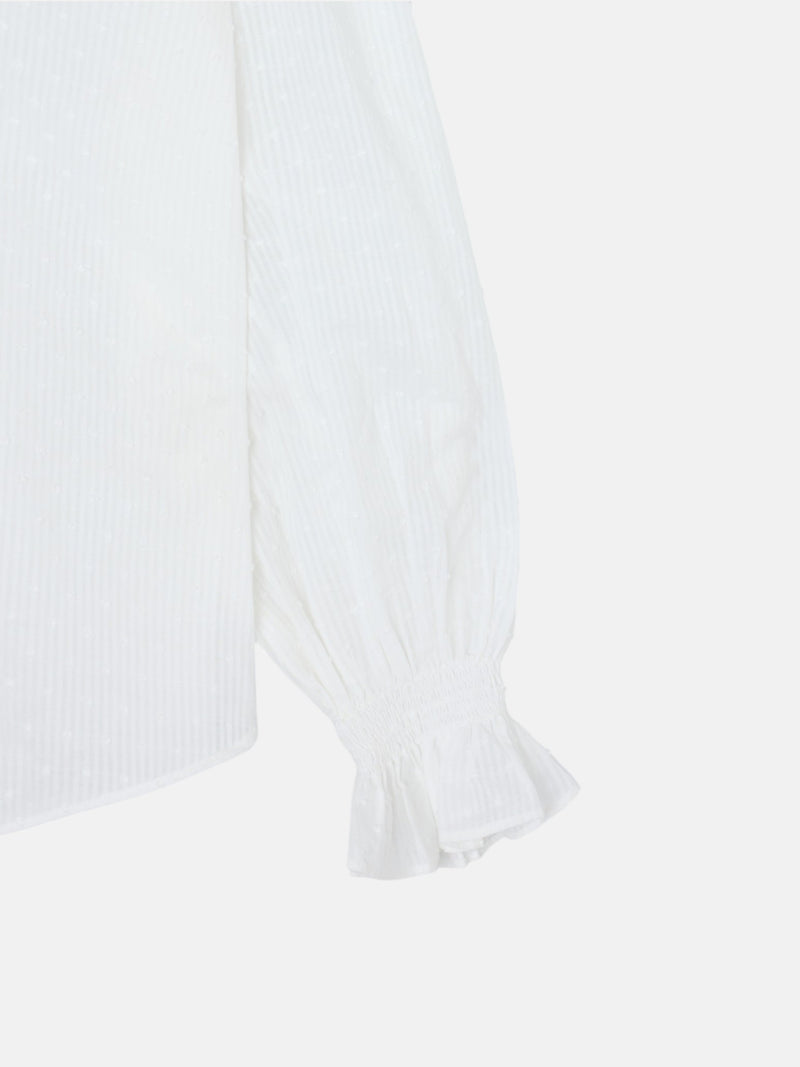 Blusa com folhos plumeti branco