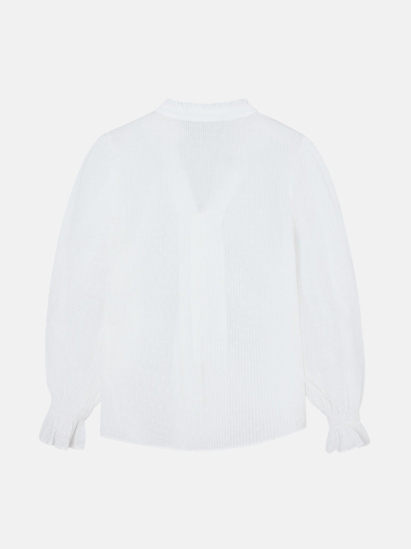 Blusa com folhos plumeti branco