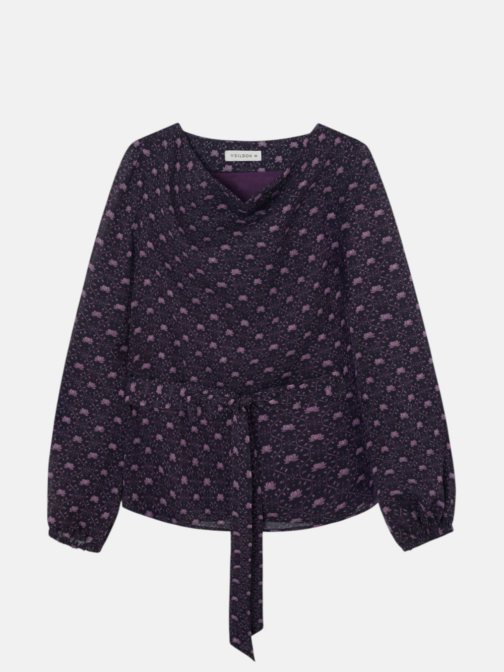 Blusa lazada estampado morado