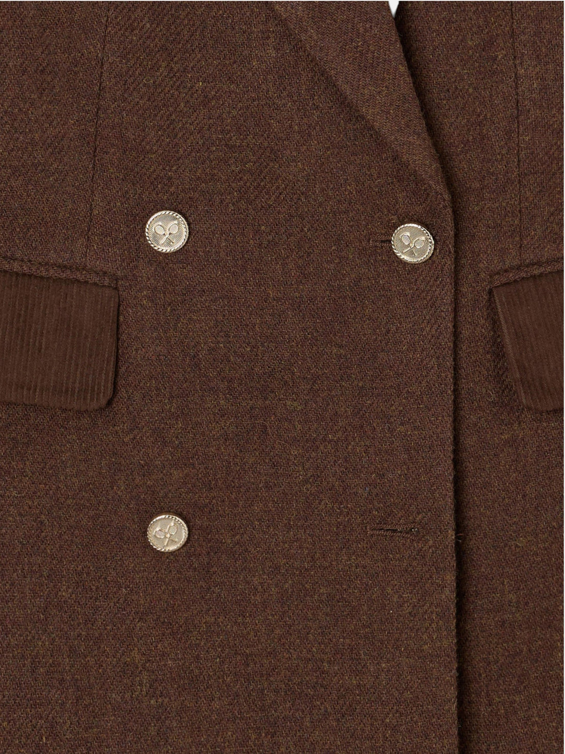 Double-breasted brown twill vest