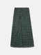 Green ethnic print knotted midi skirt