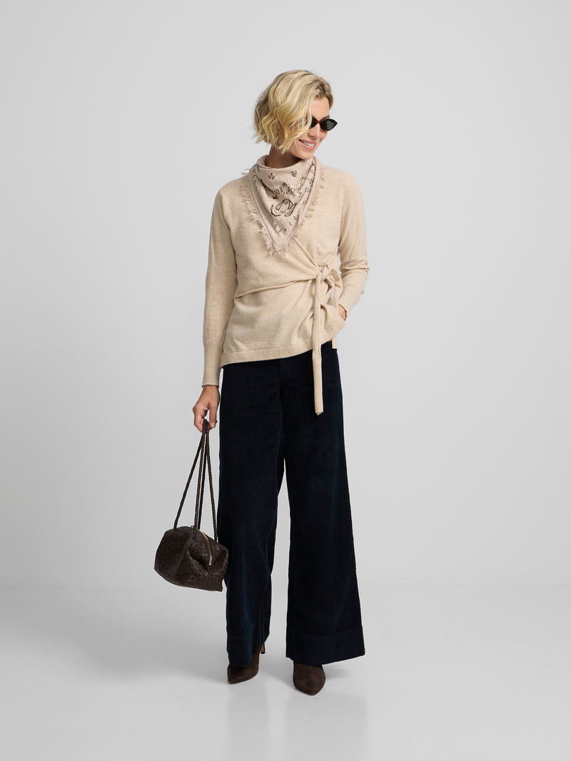 Raw ribbed waist sweater