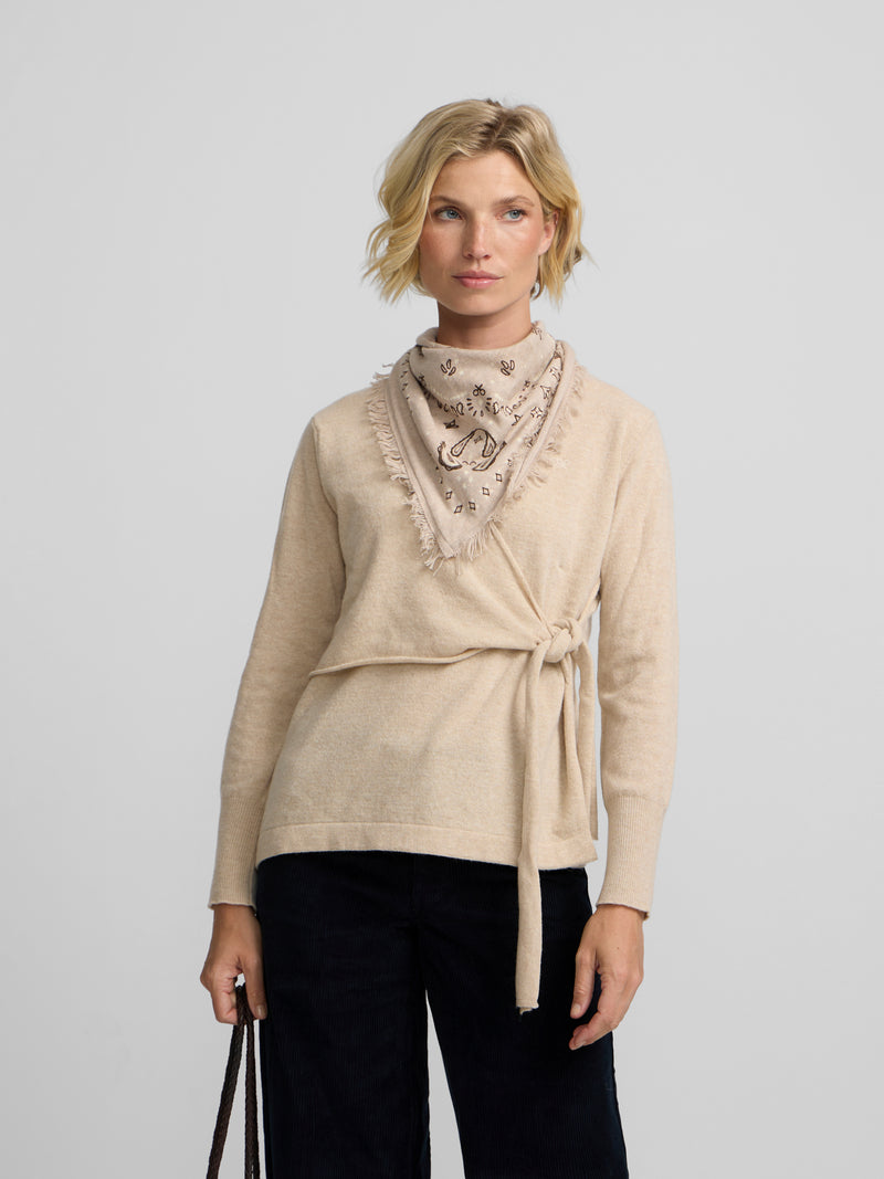 Raw ribbed waist sweater