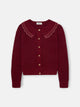 Cardigan cuello bobo granate