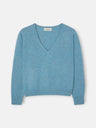 Aqua green V-neck sweater