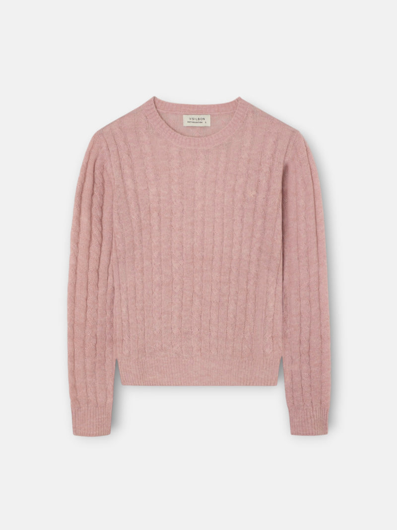 Jersey ochos cuello redondo rosa