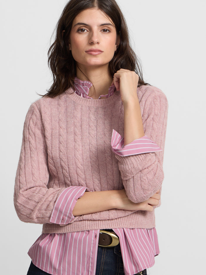 Jersey ochos cuello redondo rosa