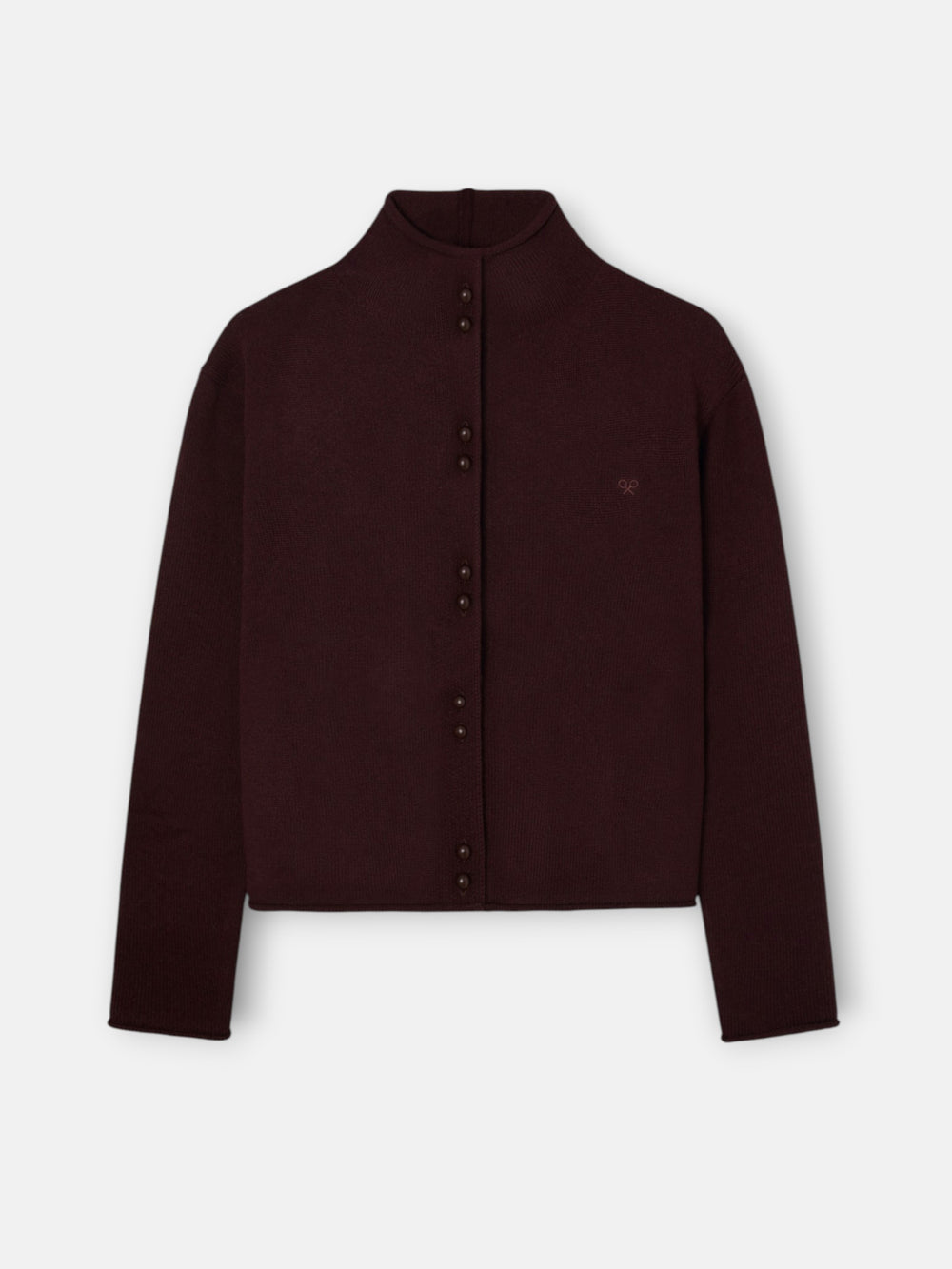 Cardigan cuello subido marron