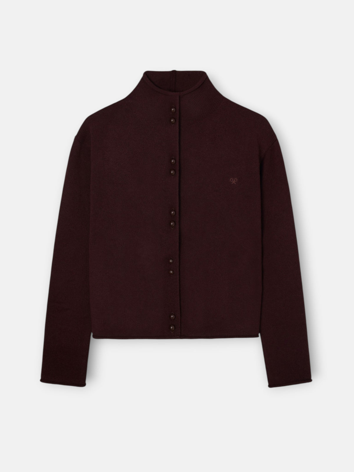 Cardigan cuello subido marron