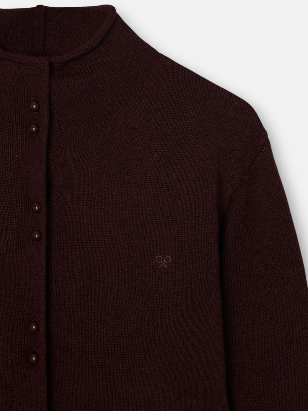Cardigan cuello subido marron
