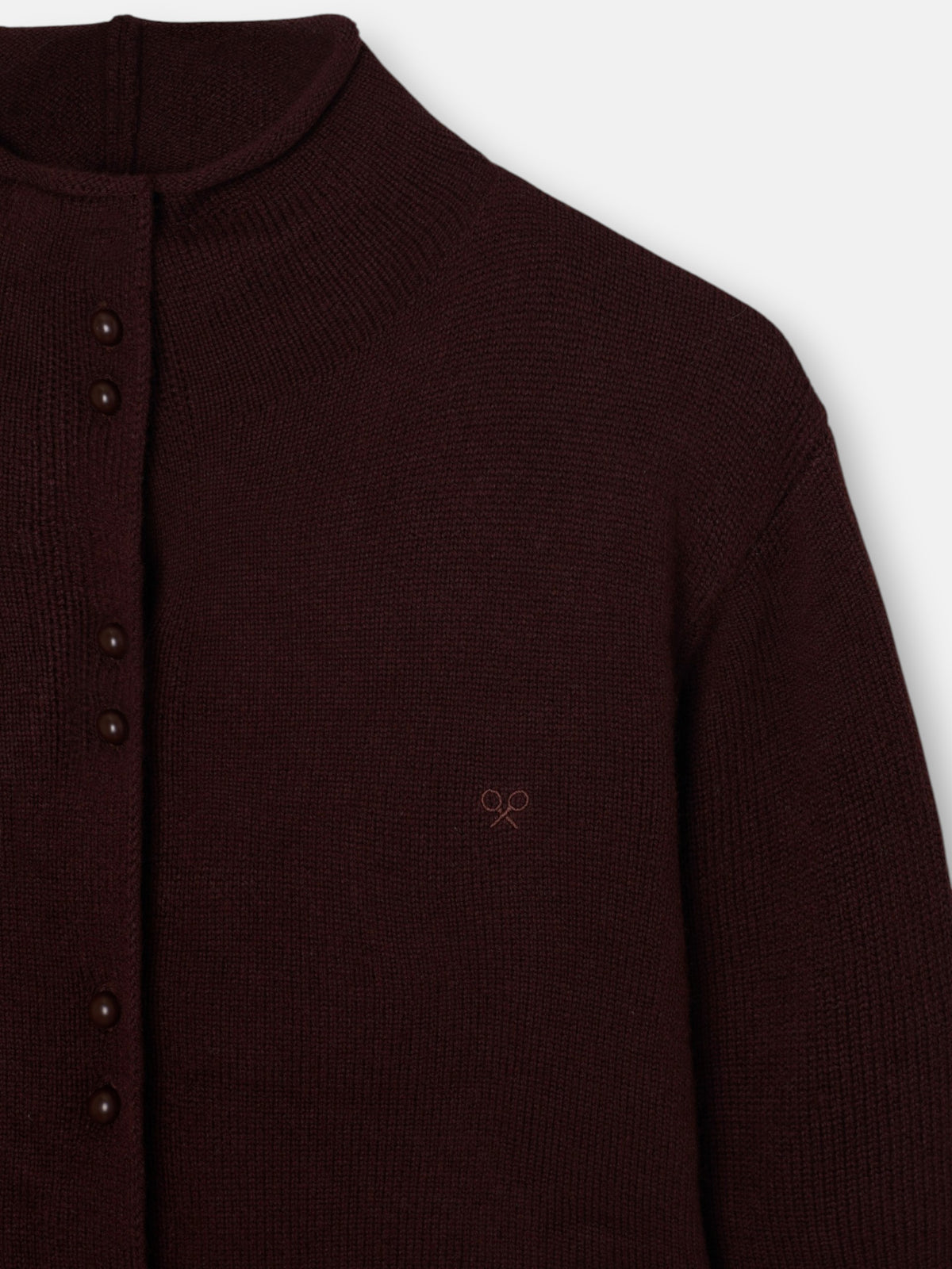 Cardigan cuello subido marron