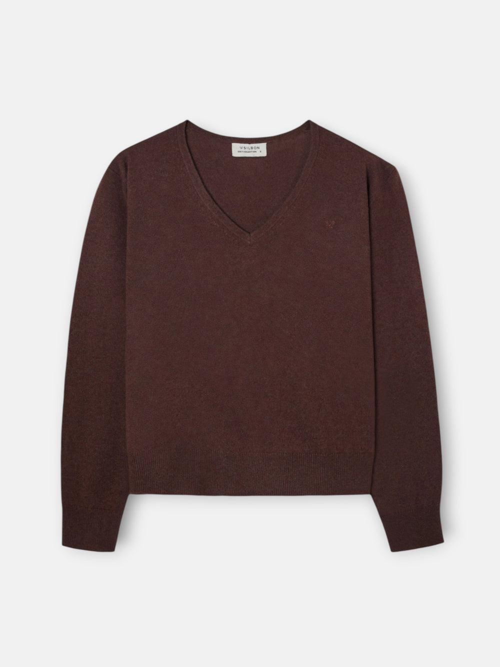 Jersey cuello pico marron
