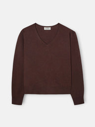 Jersey cuello pico marron
