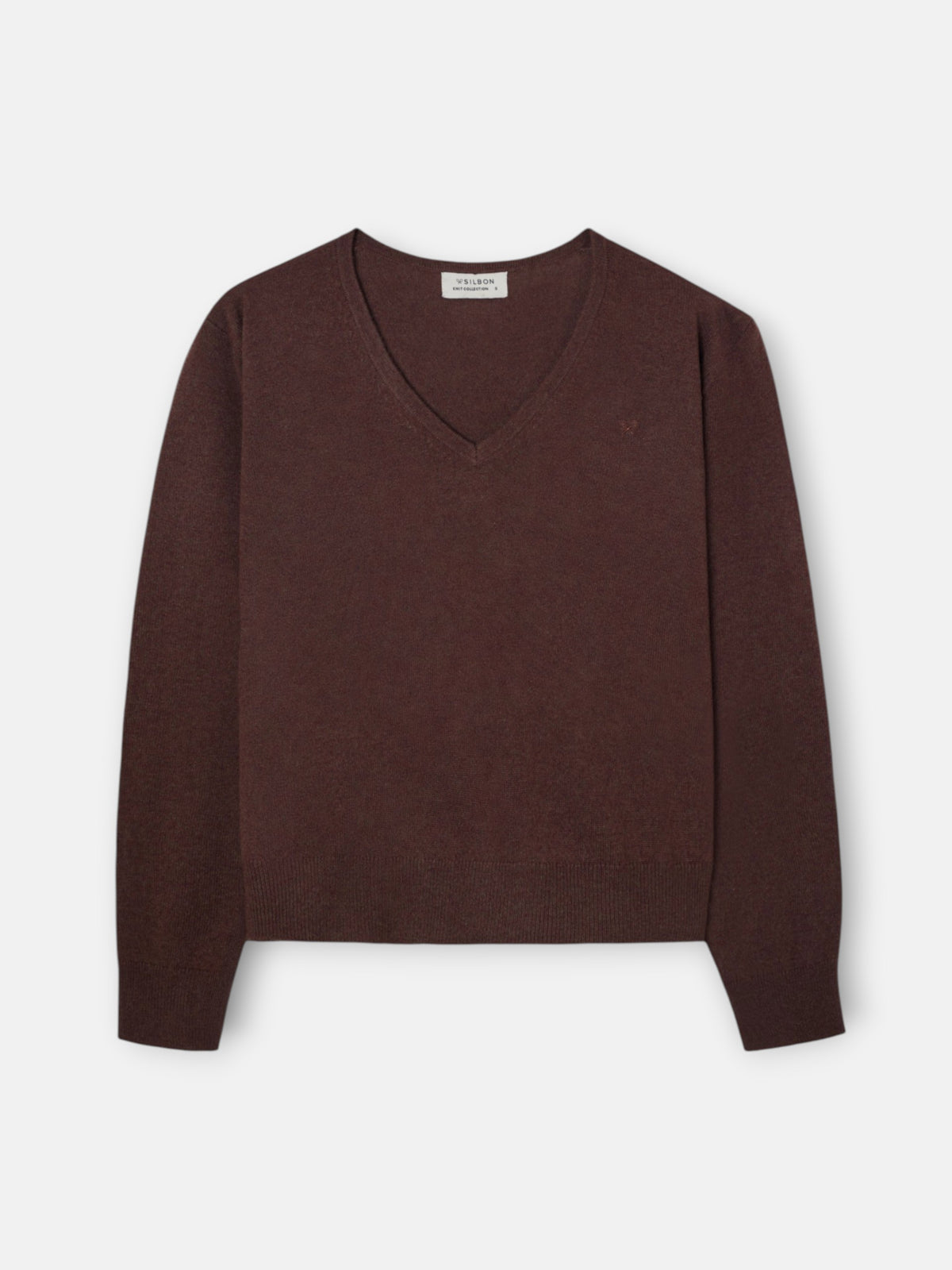 Jersey cuello pico marron