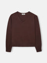 Brown V-neck sweater