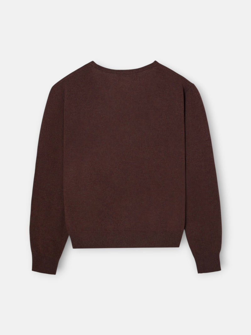 Brown V-neck sweater