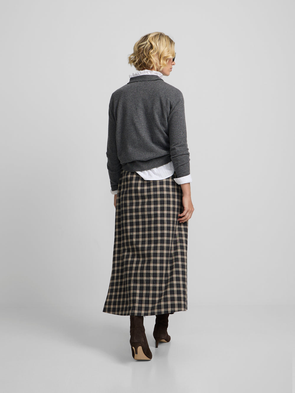 Cardigan col à nouer gris