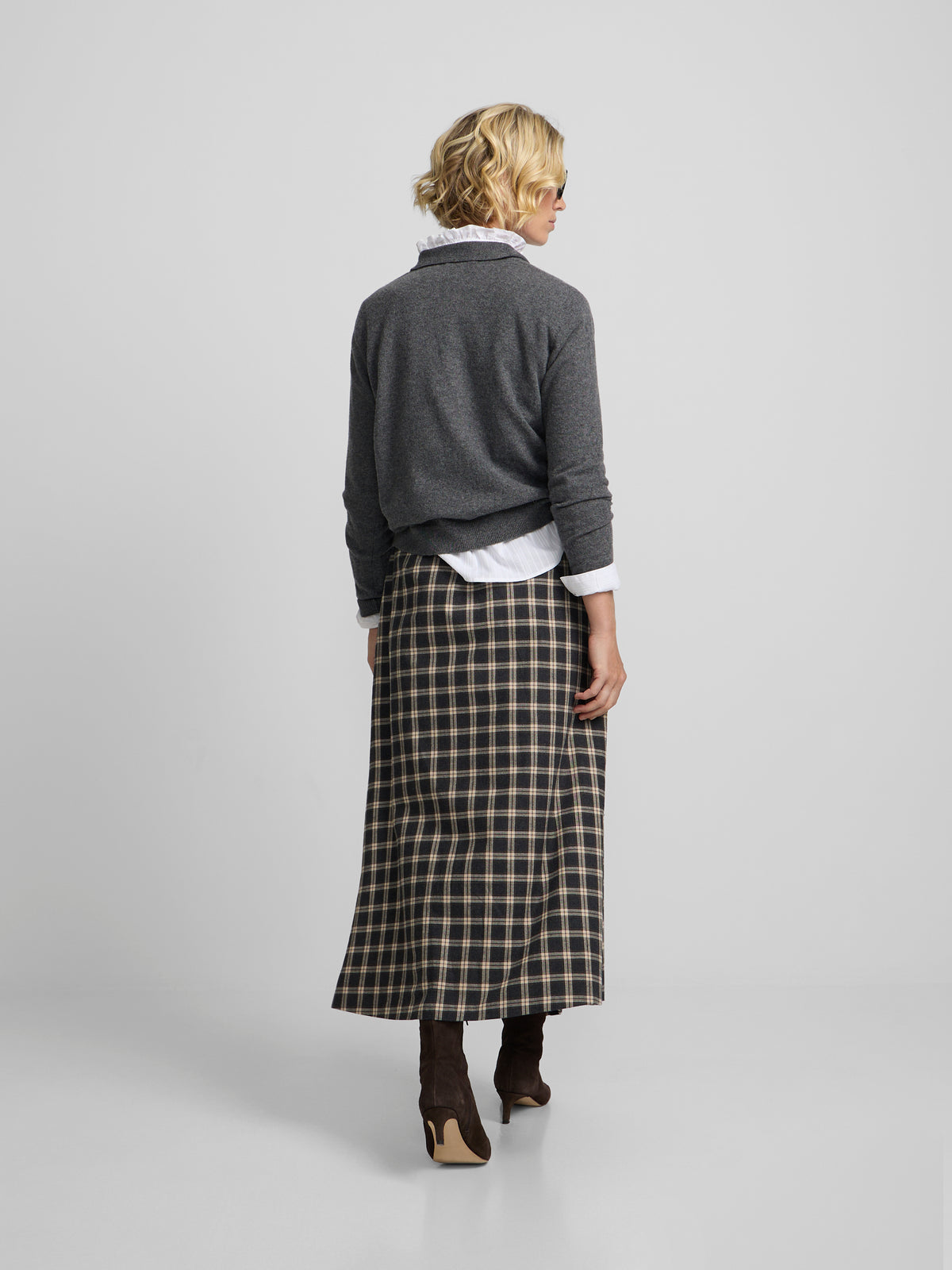 Cardigan col à nouer gris