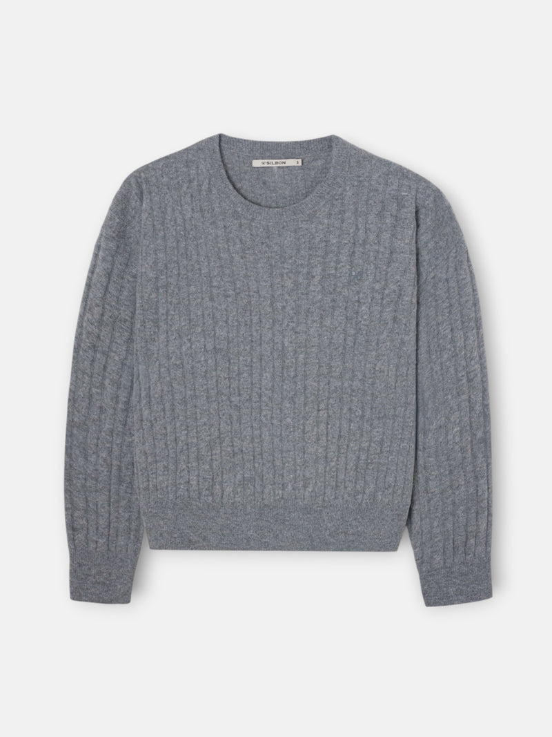 Jersey ochos cuello redondo gris