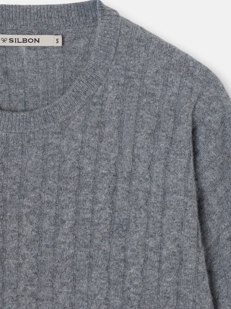 Jersey ochos cuello redondo gris