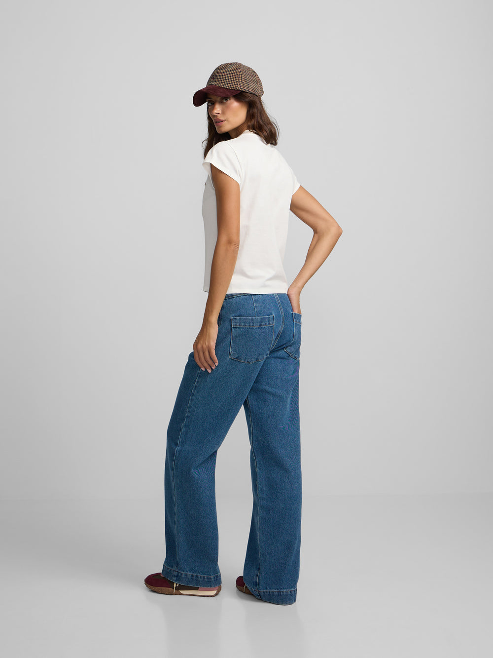 Blue denim sailor culotte pants