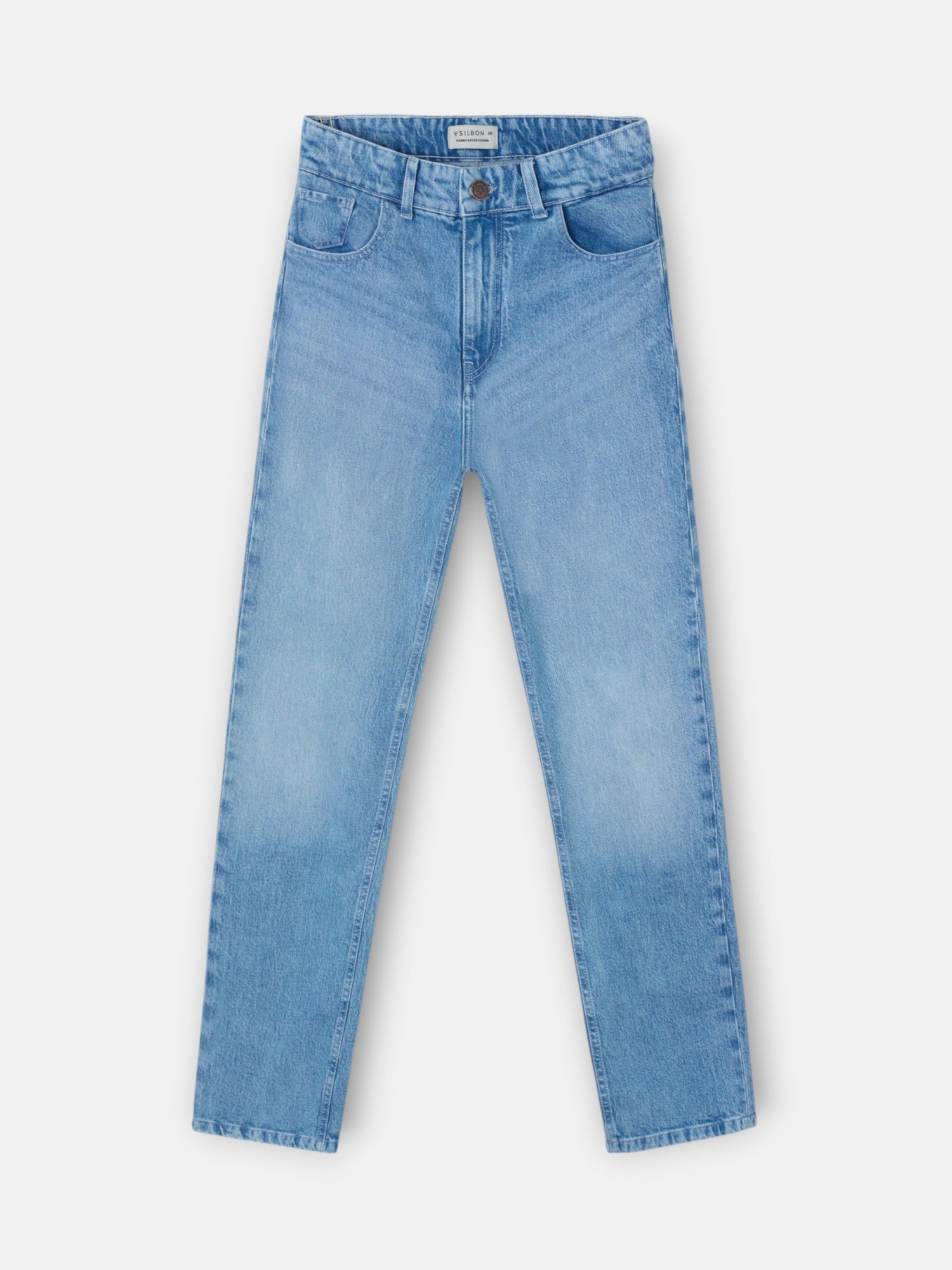 Pantalon recto denim claro