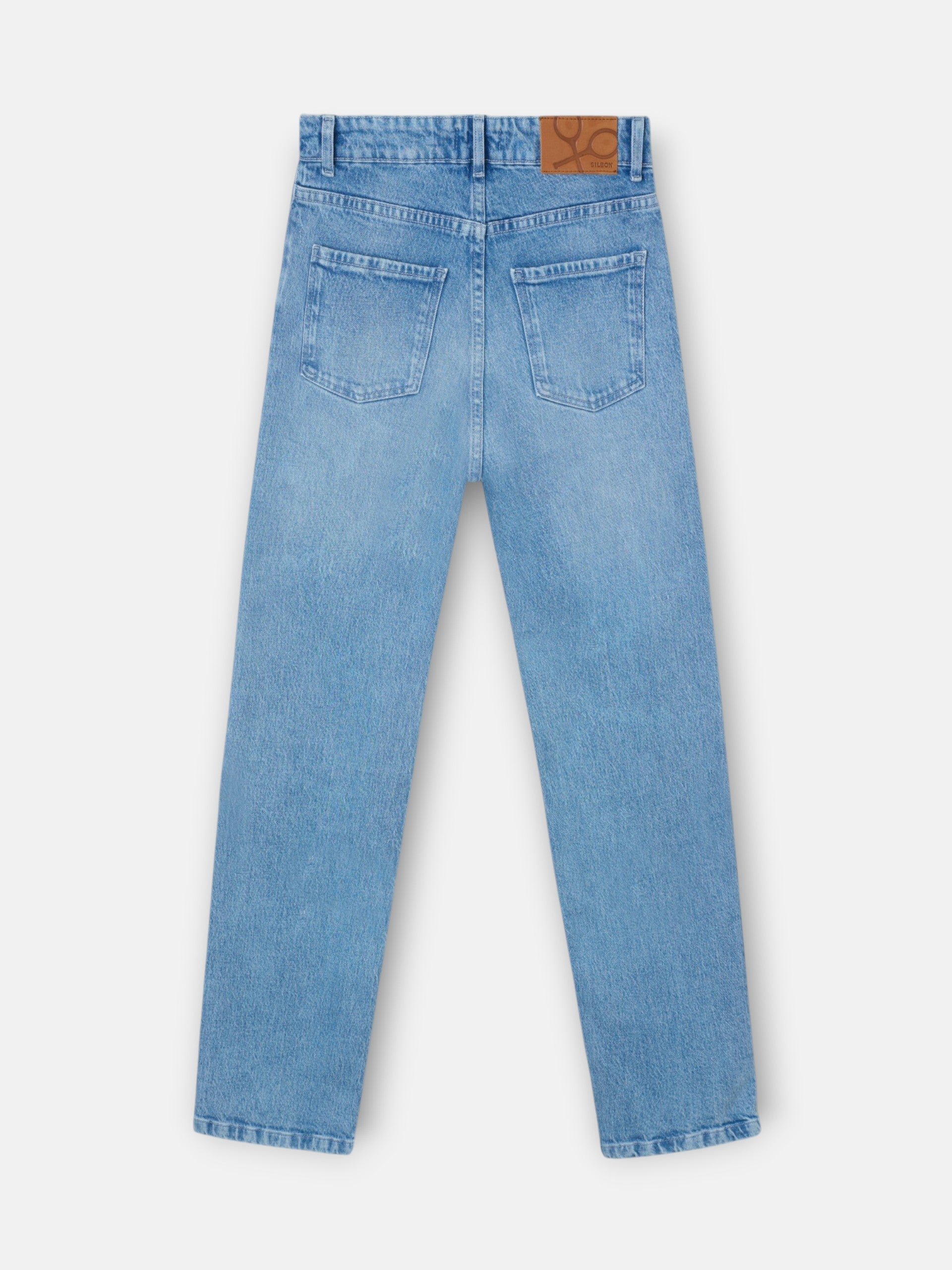 Pantalon recto denim claro