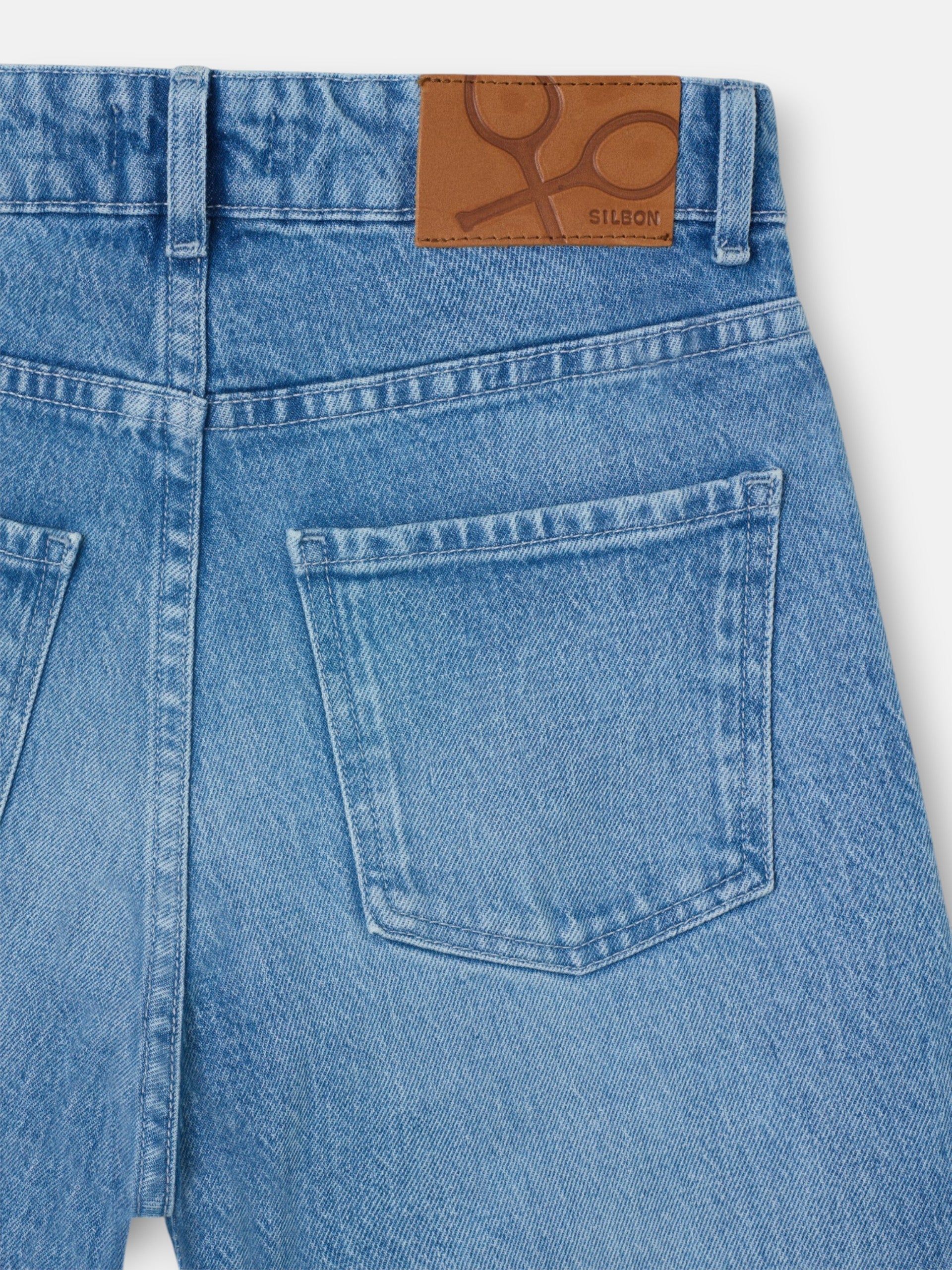 Pantalon recto denim claro