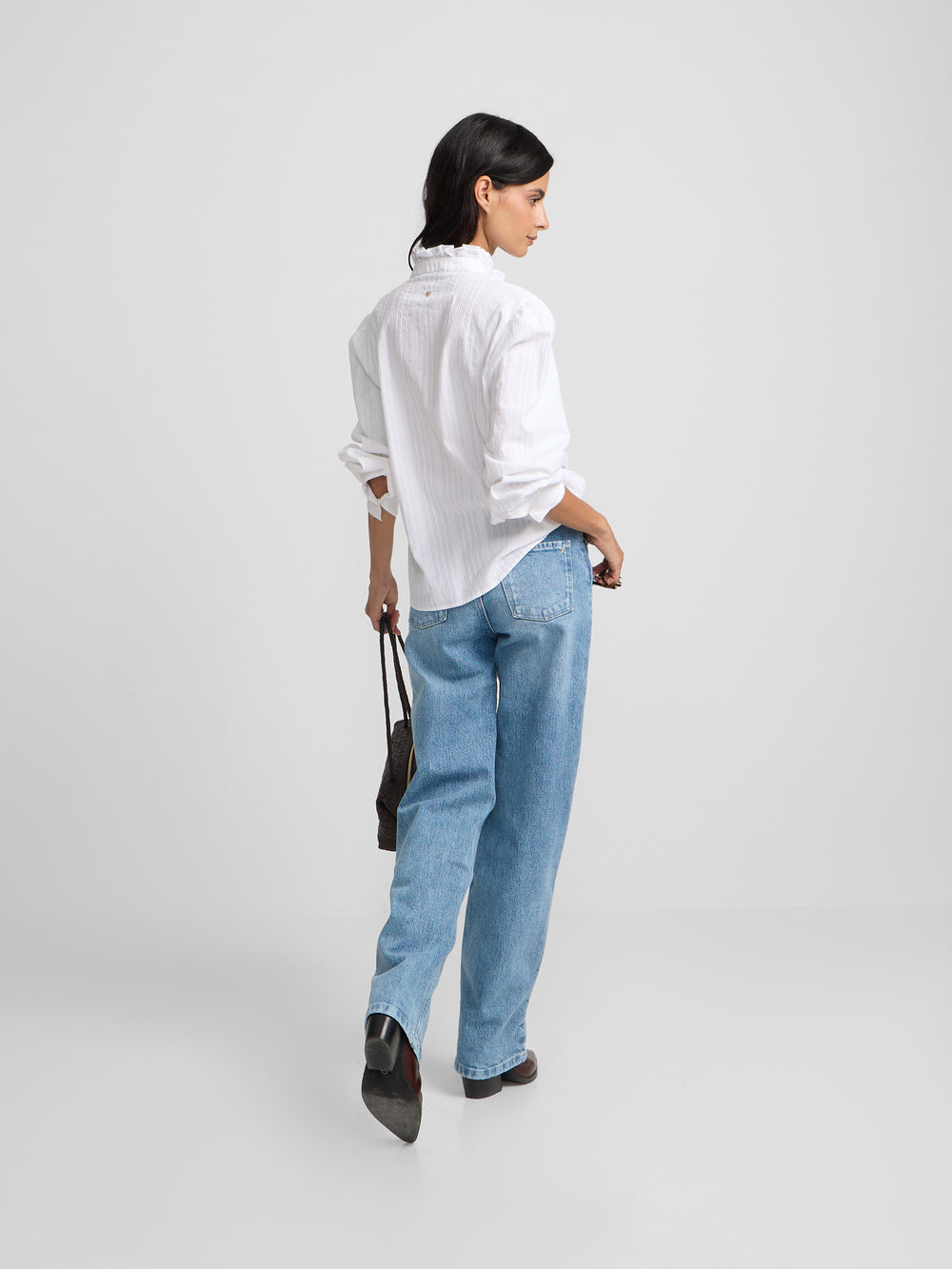 Pantalon recto denim claro