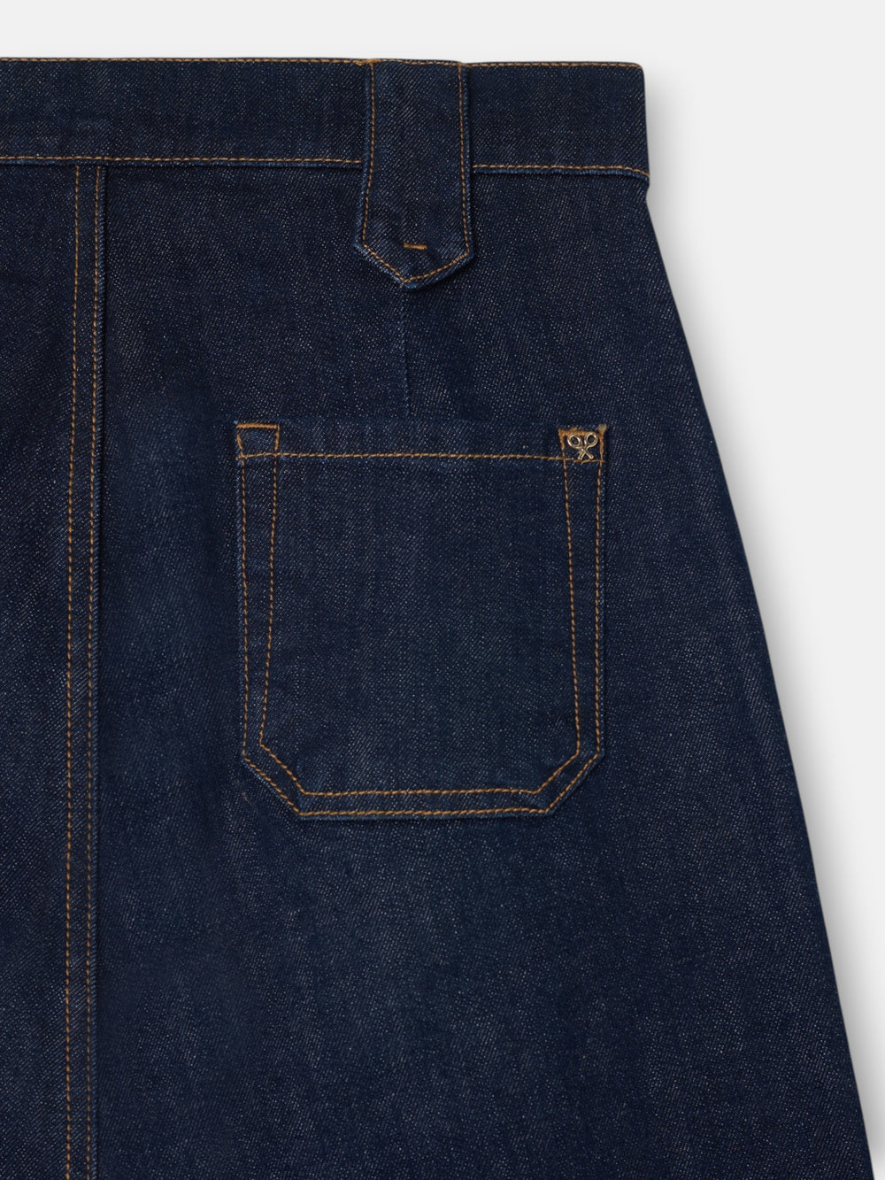 Straight denim trousers with buckle details denim