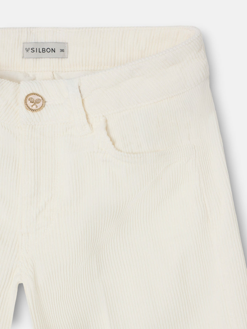 Pantalon wide leg pana crudo