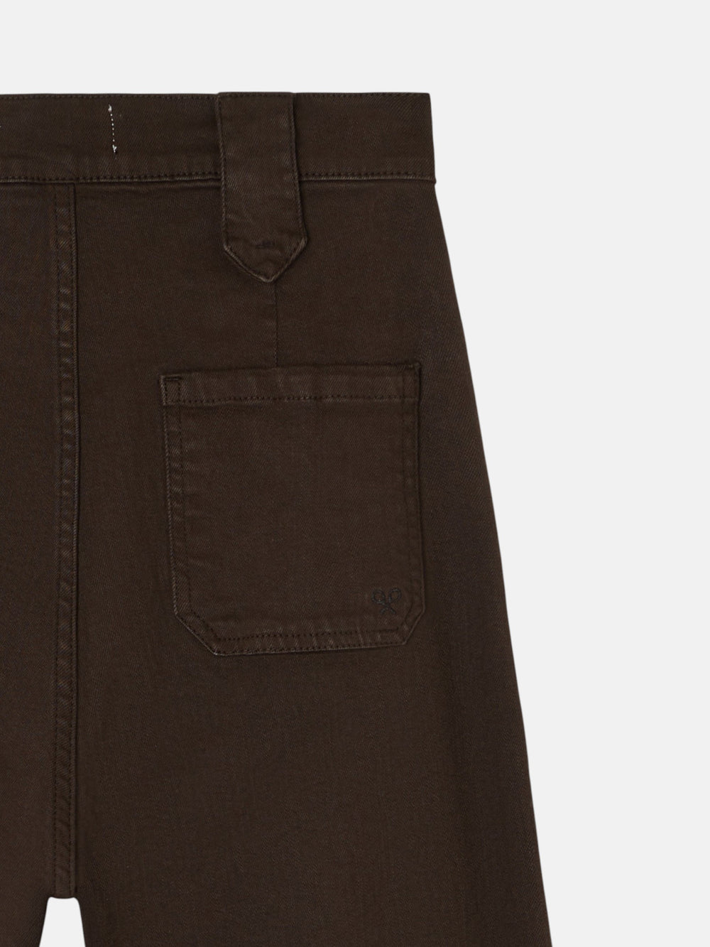 Straight denim trousers with brown buckle detail